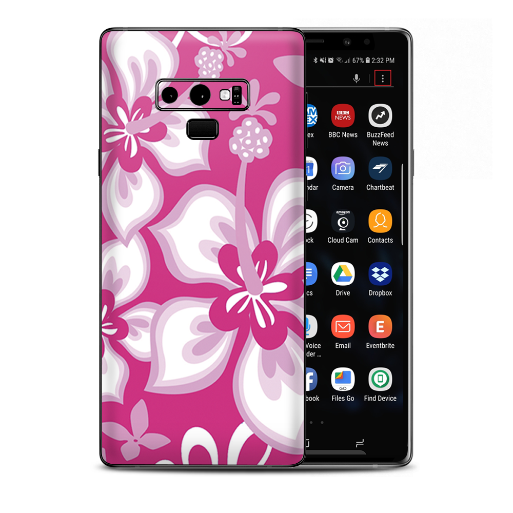 Hibiscus Tropical Flowers Pink Samsung Galaxy Note 9 Skin