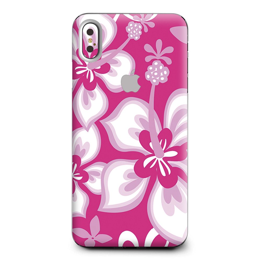 Hibiscus Tropical Flowers Pink Apple iPhone XS Max Skin