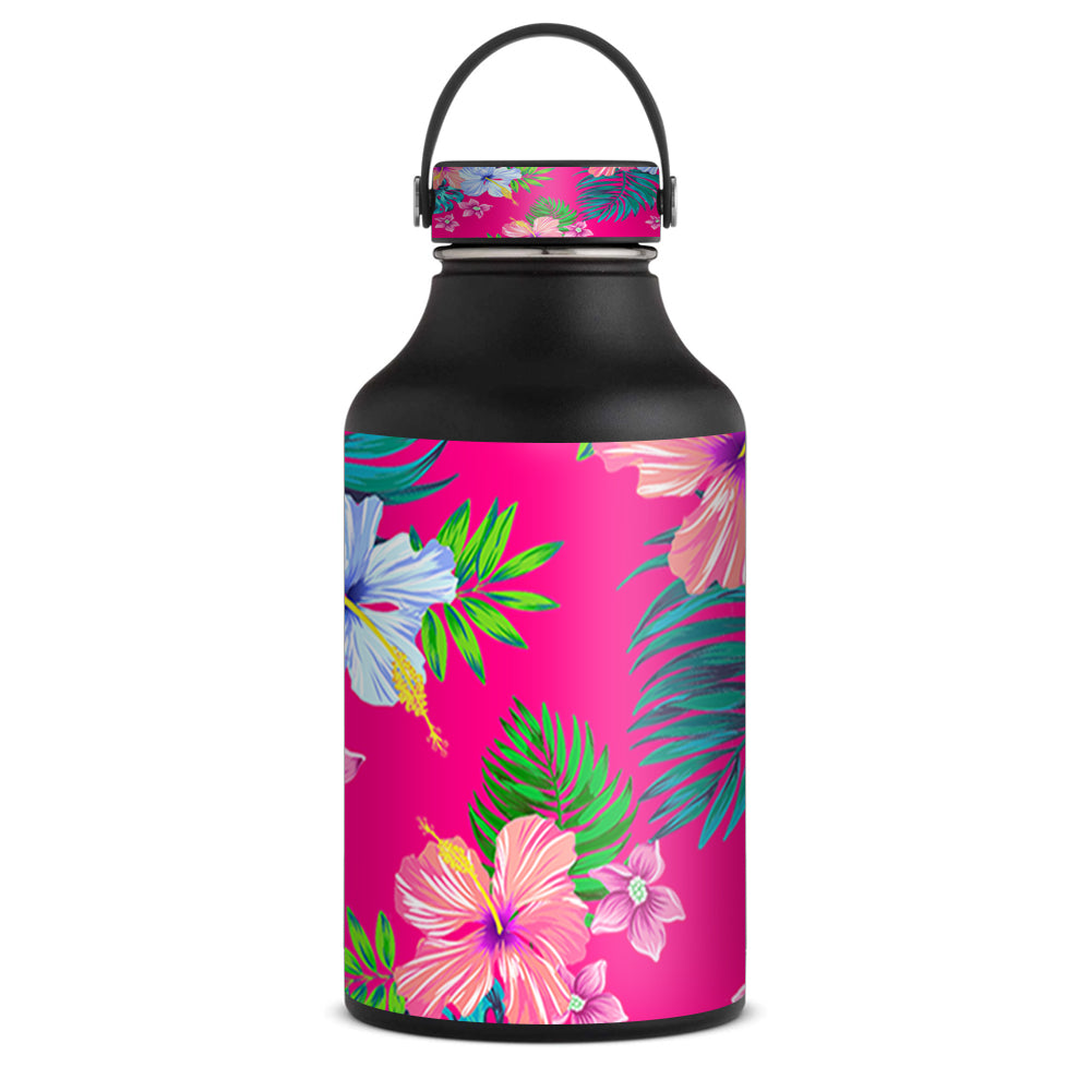 Pink Neon Hibiscus Flowers Skin For Hydro Flask 60oz –