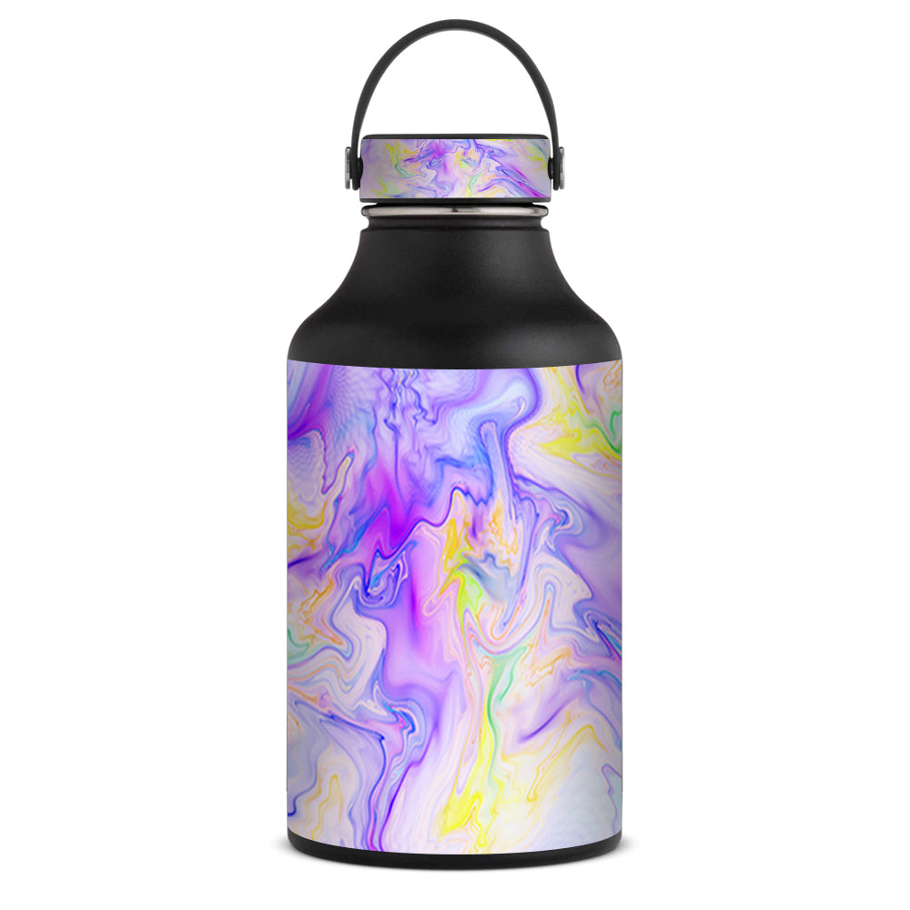 Purple Big Hydro Flask Stickers Pastel Marble Resin Pink Purple