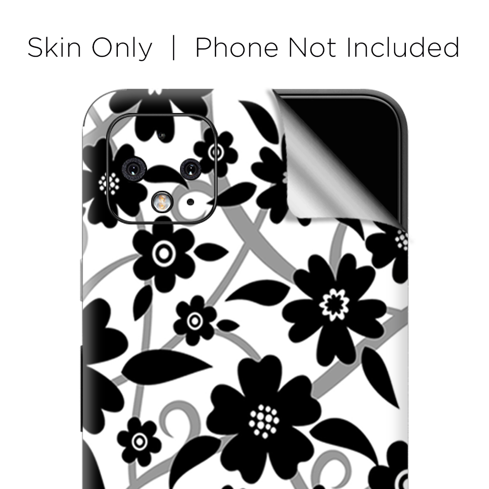 Black White Flower Print