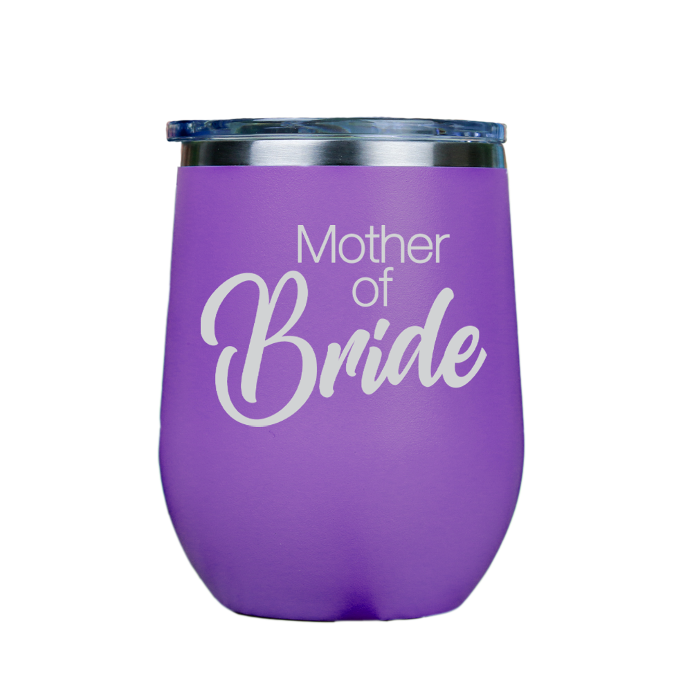 Mother of Bride  - Purple Stainless Steel Stemless Wine Glass