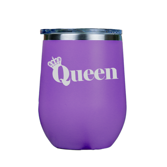 Queen  - Purple Stainless Steel Stemless Wine Glass