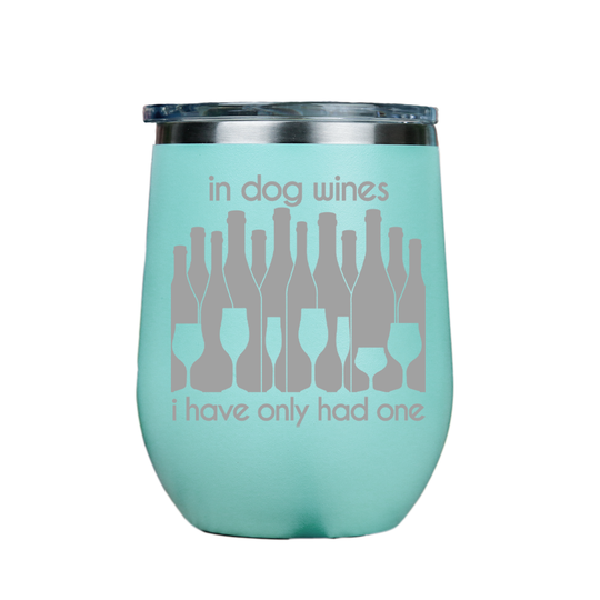 In dog wines, I have only had one  - Teal Stainless Steel Stemless Wine Glass
