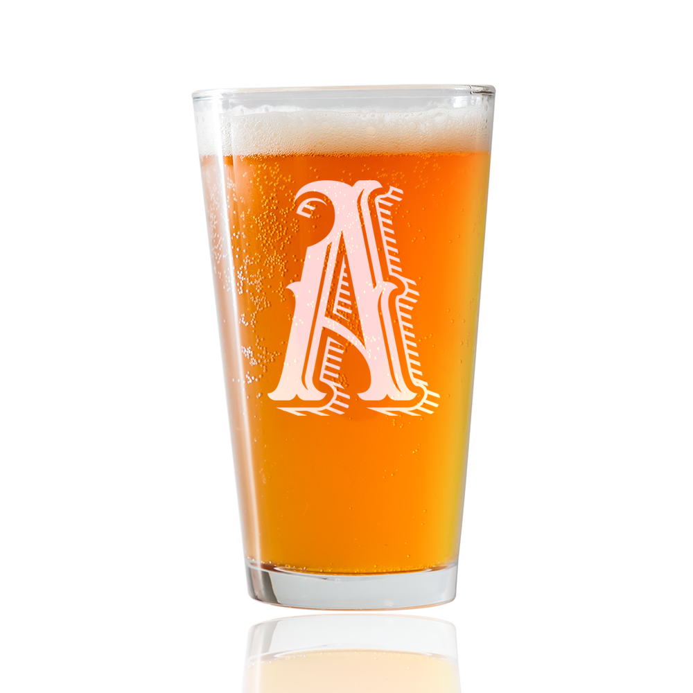 Monogram A  Beer Pint Glass