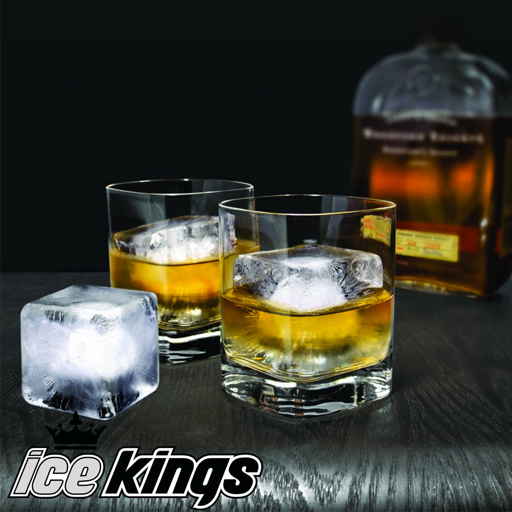Ice Kings Bourbon Ice Cube Trays Giant Square 2.2 Whiskey Molds 8 cub –