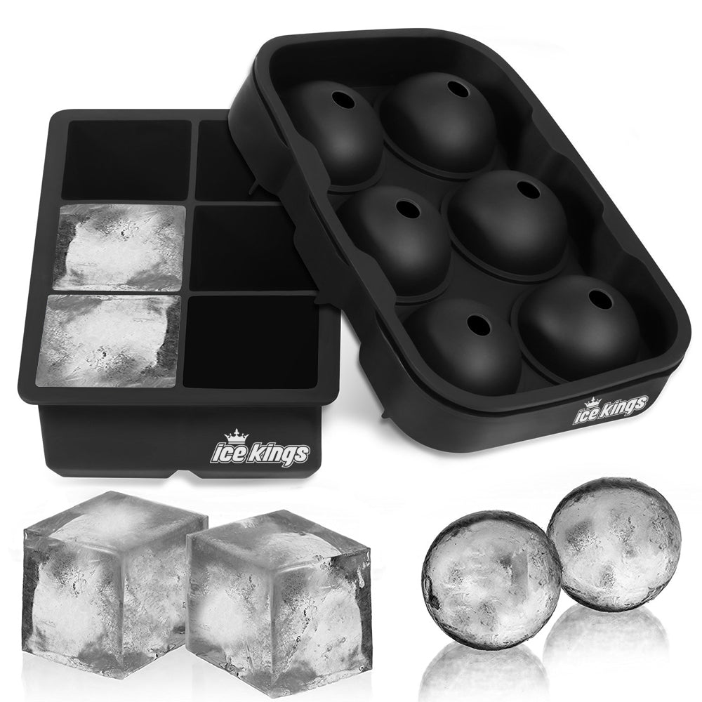 Ice Kings - Cocktail Large King Size Ice Cube Molds (2-pack) Square 2. –