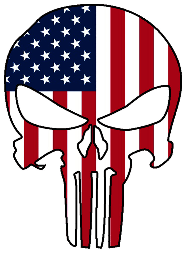 Punisher Skull Military American Flag #2 Us Sticker Decal Large 8" Sticker 