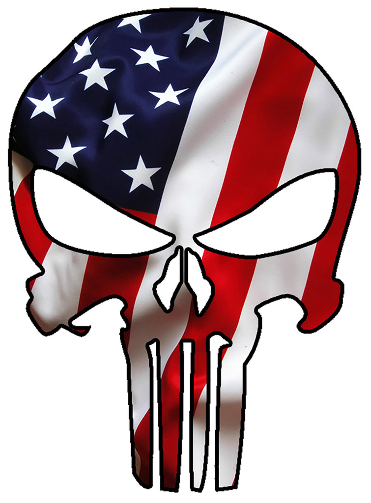 Punisher Skull Military American Flag #3 Us Sticker Decal Large 8" Sticker 