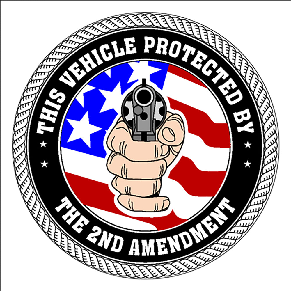 Vehicle Protected By 2Nd Amendment Sticker Decal America Large 8" Sticker 