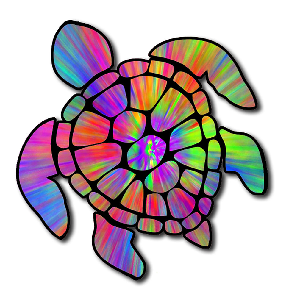 Sea Turtle Tye-Dye  Peace Love Colorful  Hawaii Turtle Sticker Large 8" Sticker 