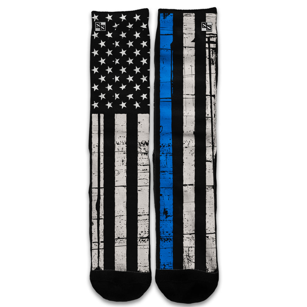  Police Thin Blue Line Subdued Flag Universal Socks