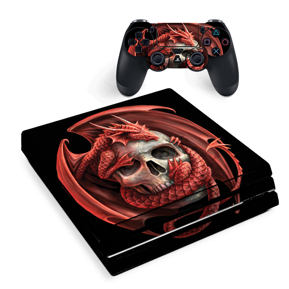 Anne Stokes Skull Embrace | Skin Decal Vinyl Wrap for Playstation PS4 Pro Console & Controller