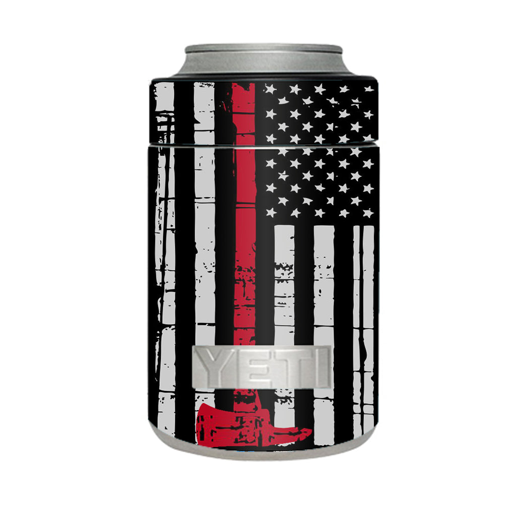  Thin Red Line Subdued American Flag Fire Axe Yeti Rambler Colster Skin