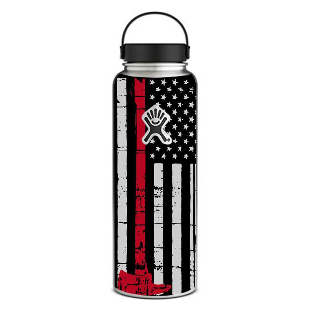  Red Line Subdued American Flagfire Axe Hydroflask 40oz Wide Mouth Skin