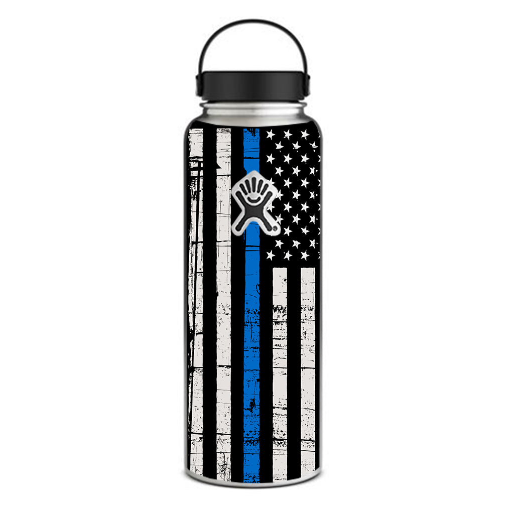 Skin Decal For Hydro Flask 40 Oz Wide Mouth Tumbler Thin Blue Line Police Lives Hydroflask 40oz Wide Mouth Skin