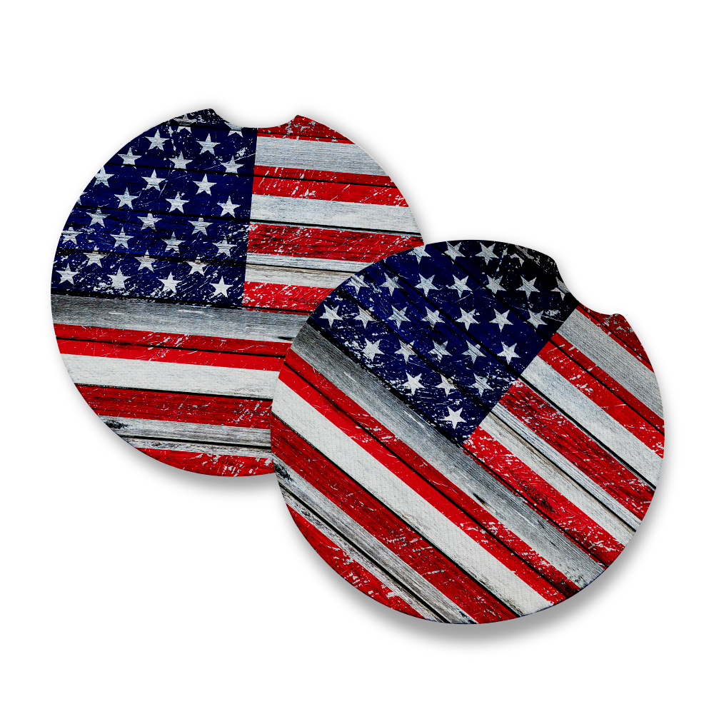 Distressed USA Flag Car Coaster
