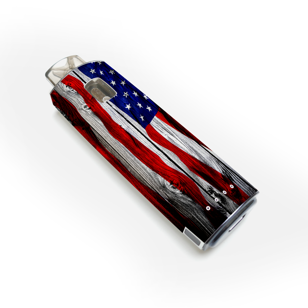 American Flag On Wood