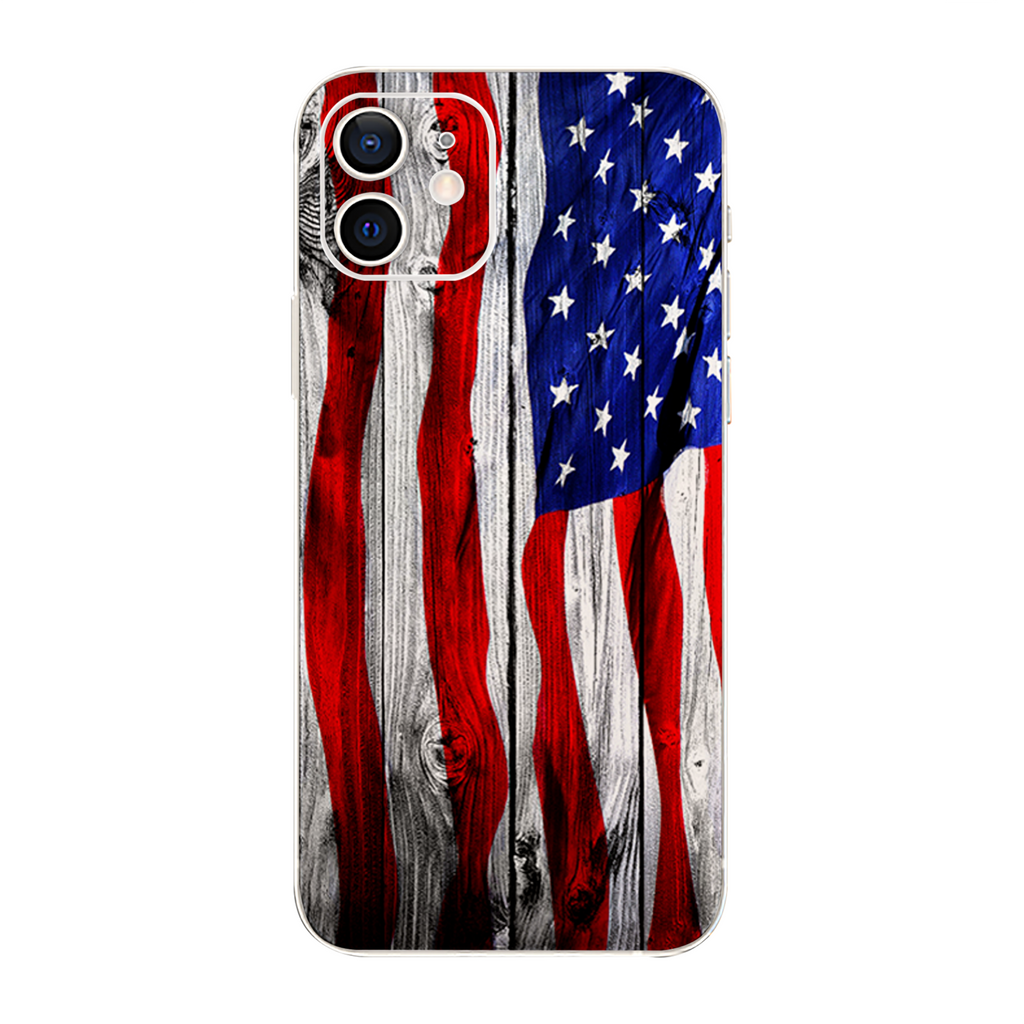 American Flag On Wood