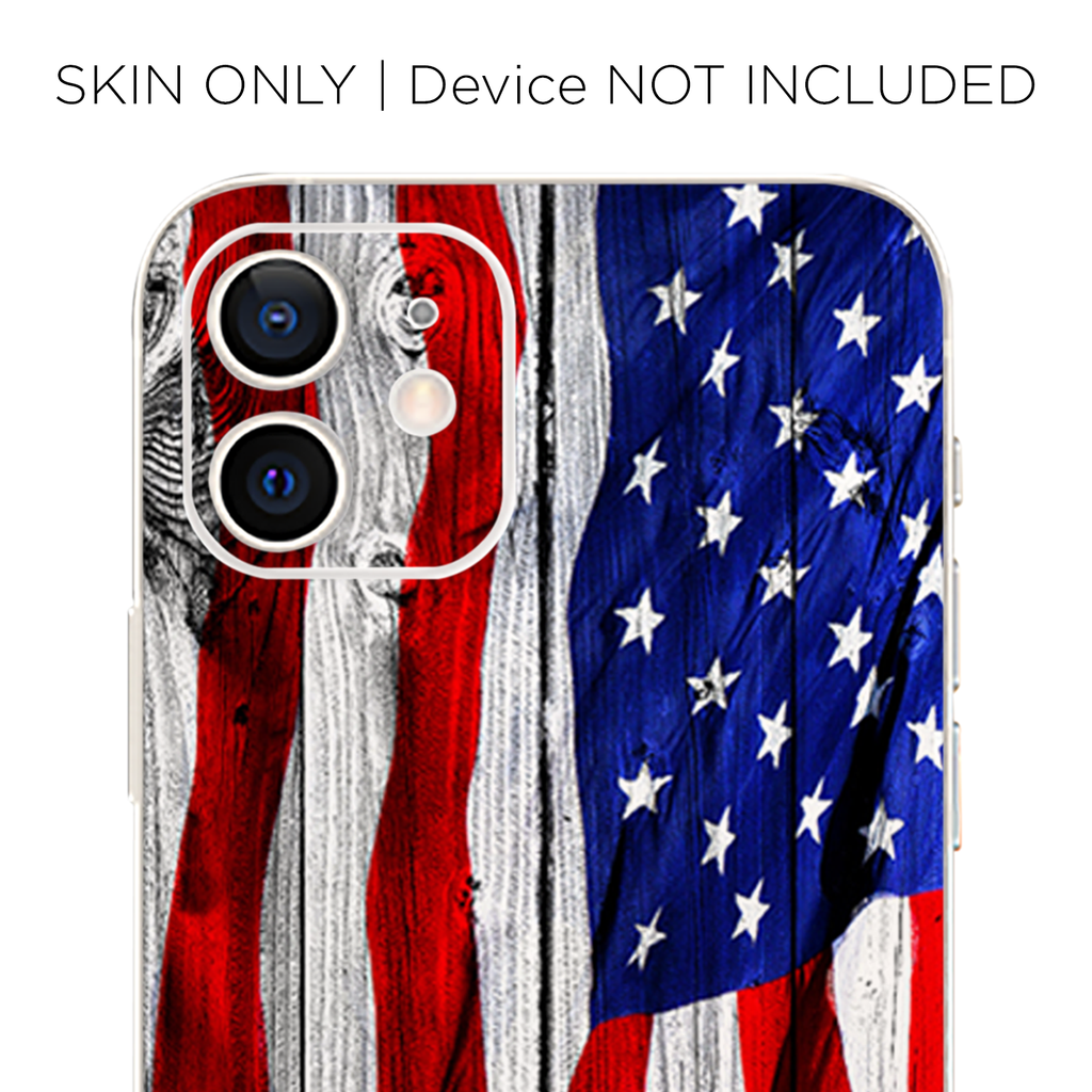 American Flag On Wood