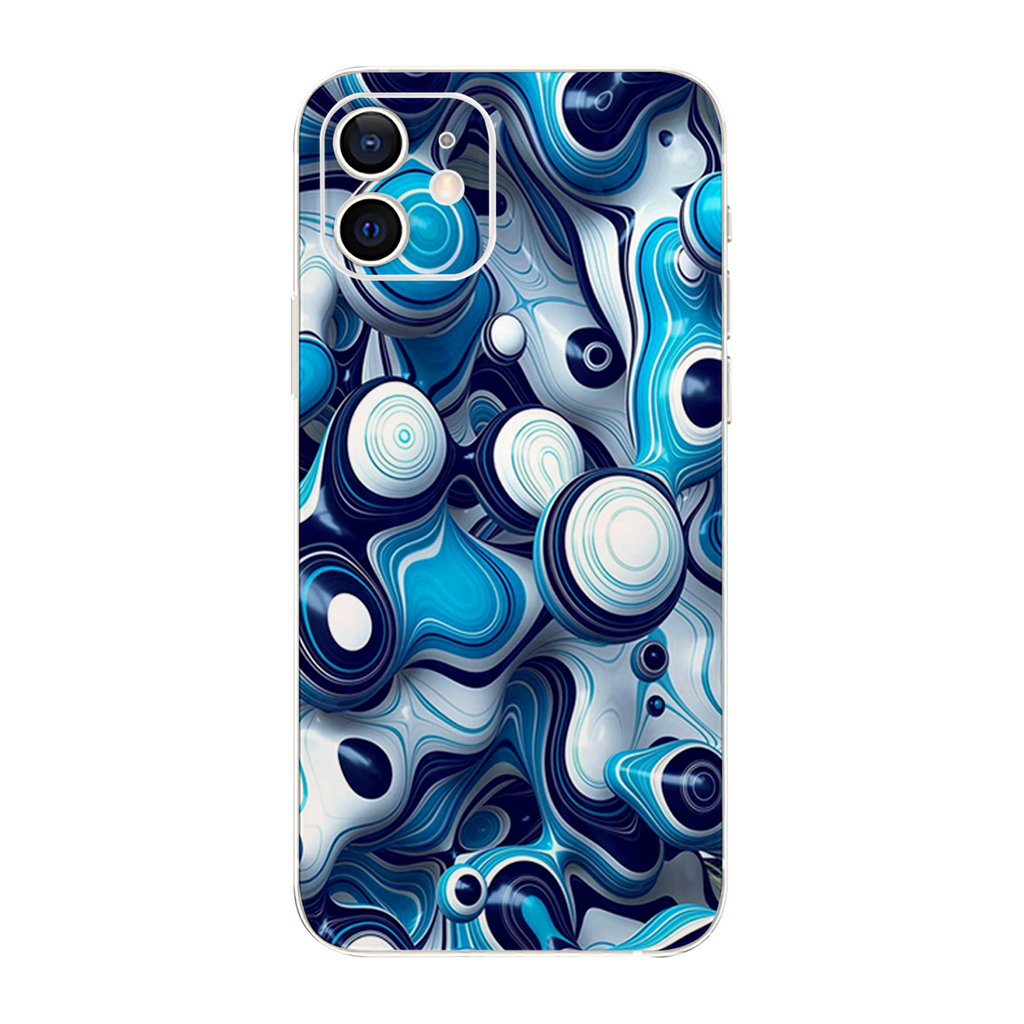 Mixed Blue Bubbles Glass