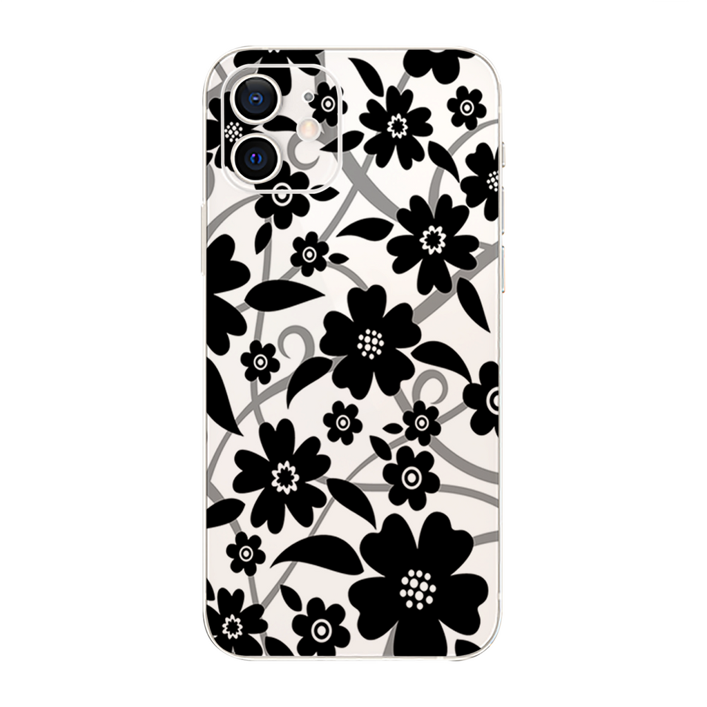 Black White Flower Print