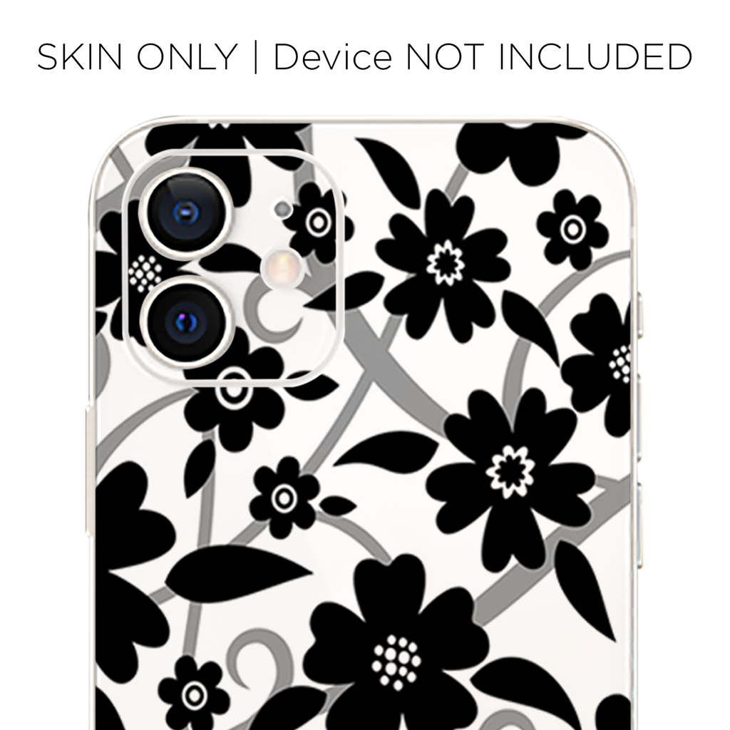 Black White Flower Print