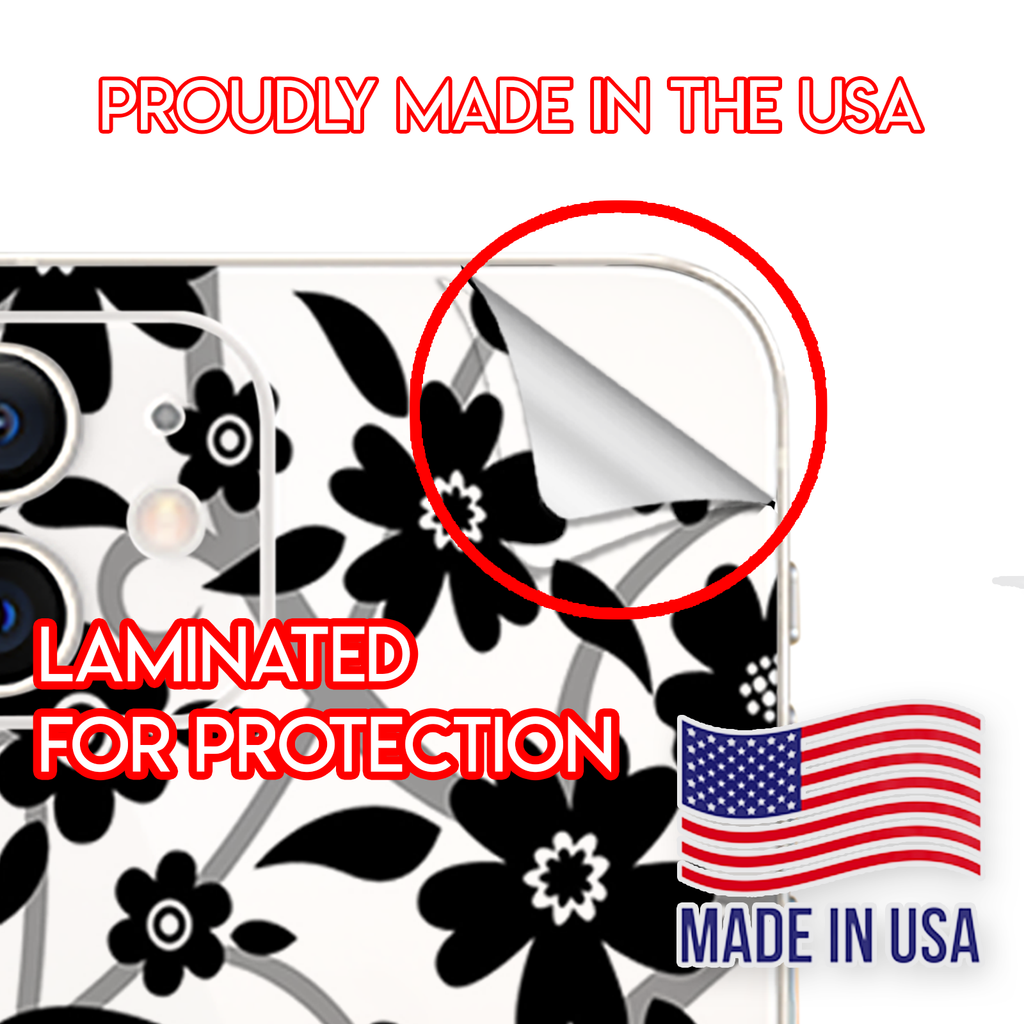 Black White Flower Print