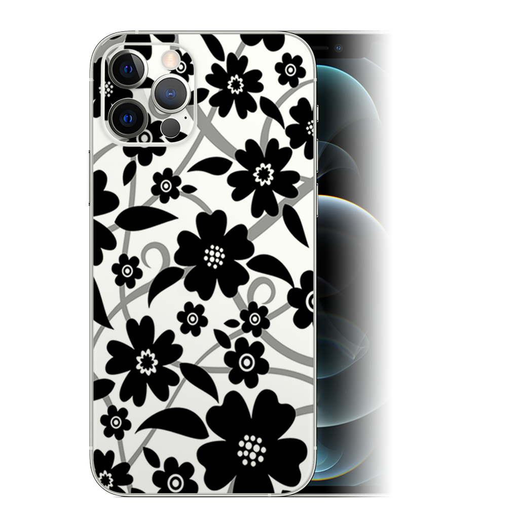 Black White Flower Print