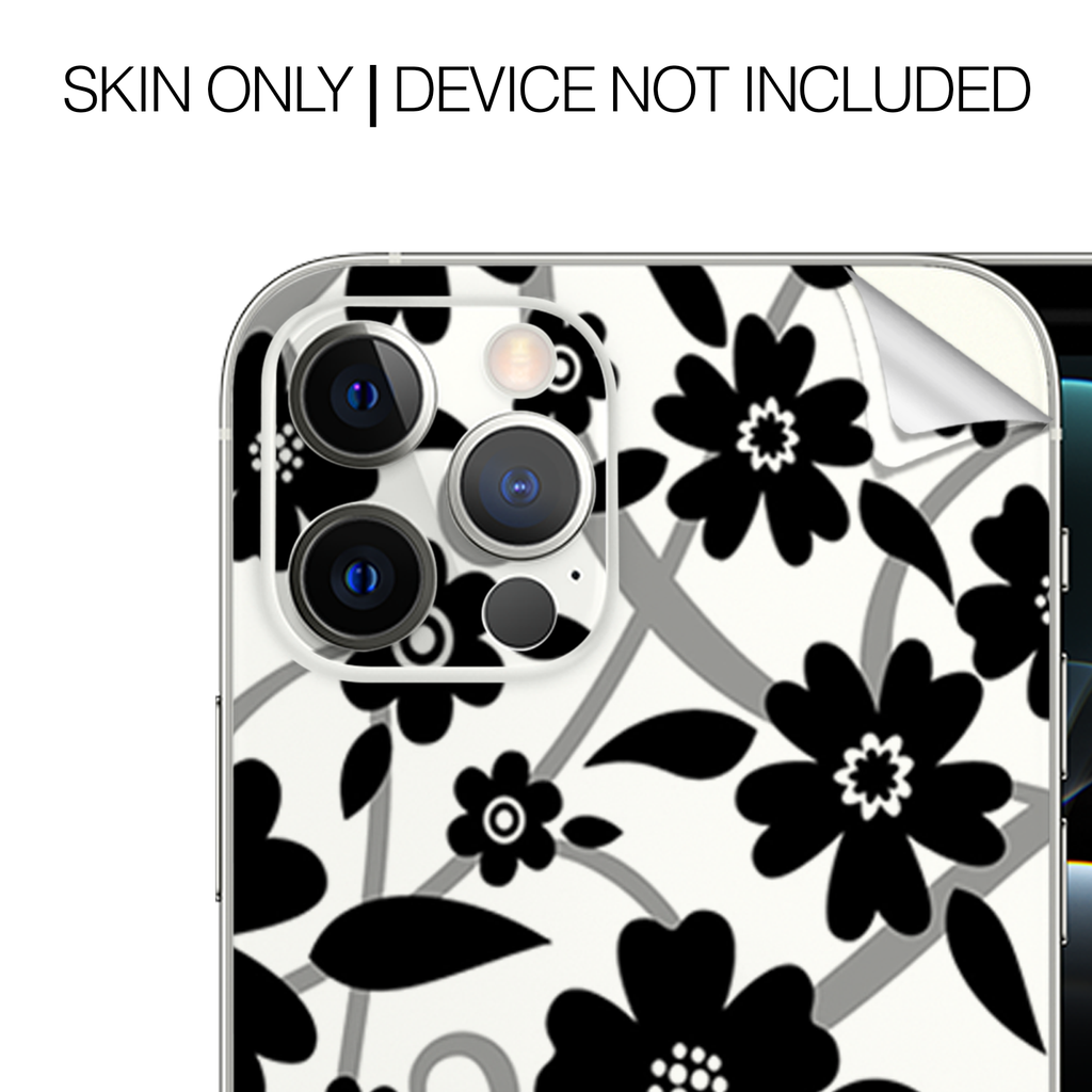 Black White Flower Print