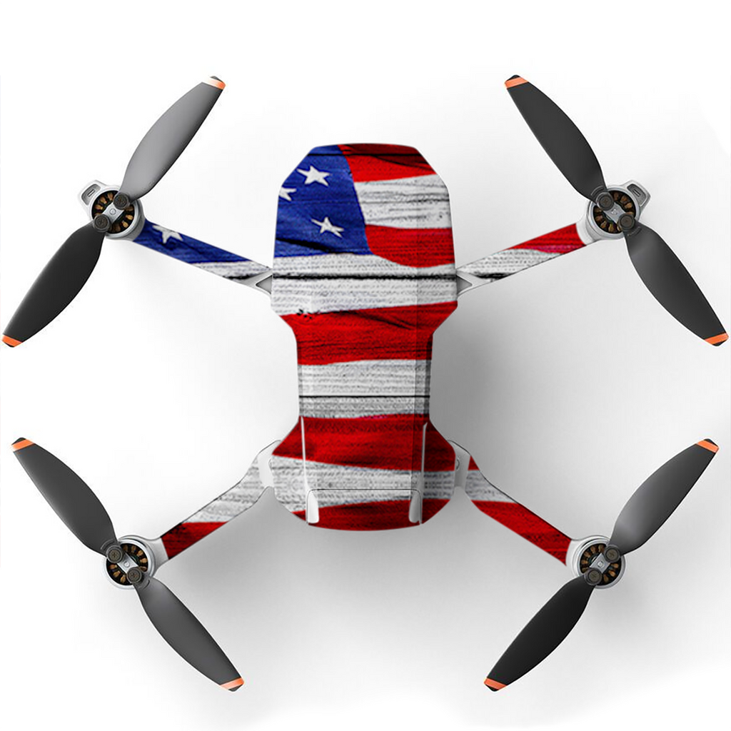 American Flag On Wood