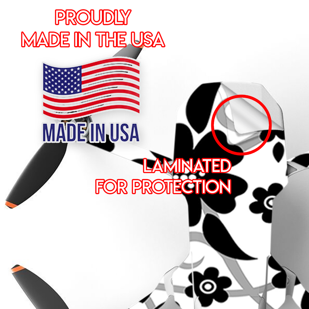 Black White Flower Print