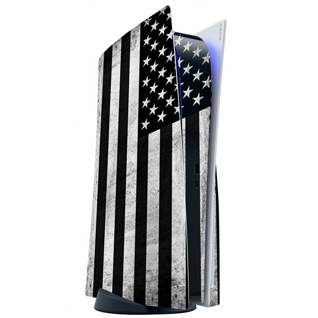 Black White Grunge Flag Usa America