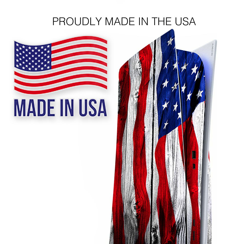 American Flag On Wood