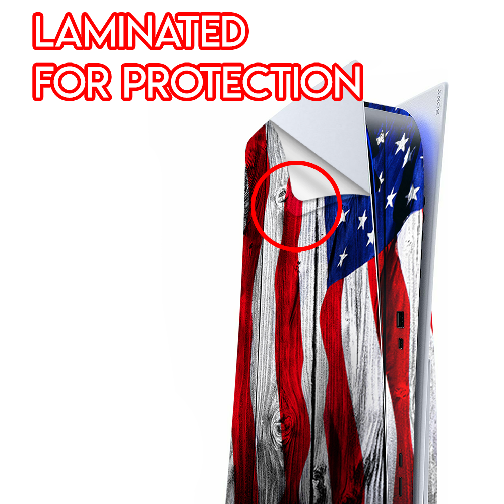 American Flag On Wood