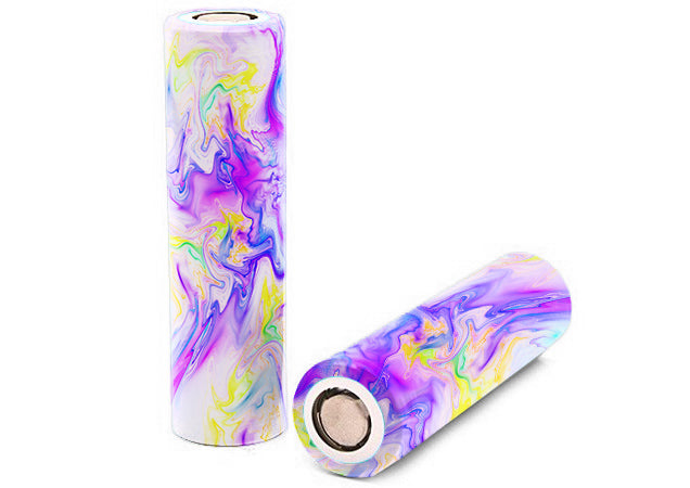 Purple Marble Swirl Pastel Glass Battery Wrap Skin For Your 18650 Vape Batteries 2Xpcs Itsaskin 18650 Battery Wraps Skin