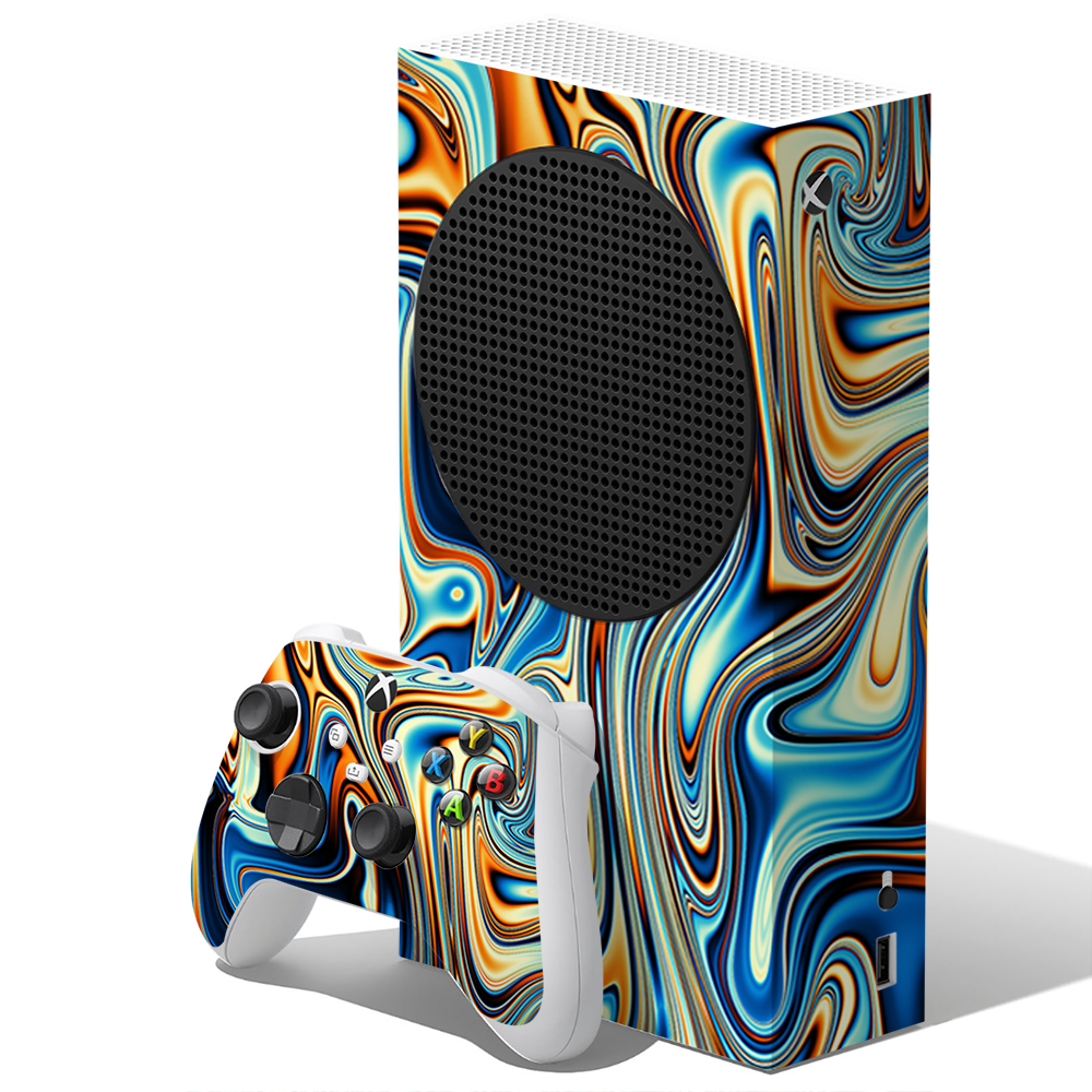 Xbox One S Console Skins Decal Wrap ONLY blue orange Xbox One S Console Skins Decal Wrap ONLY blue orange