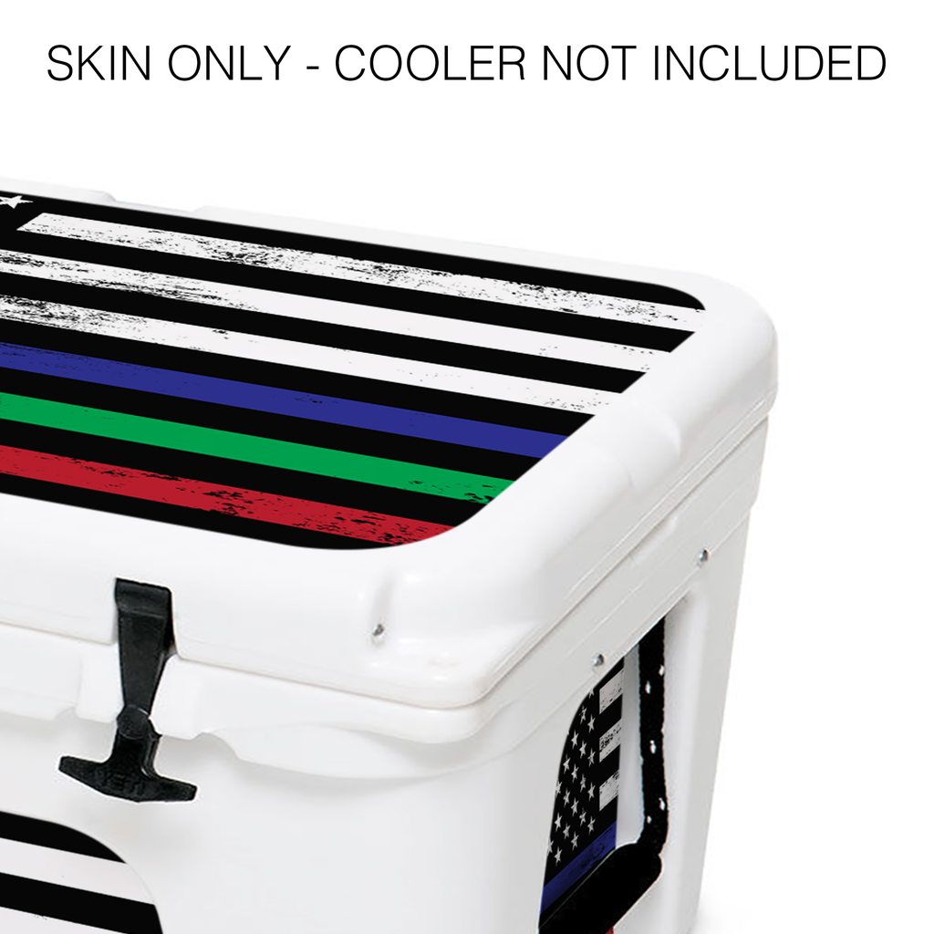 Thin Green Blue Red Line | YETI 45qt Cooler Skin