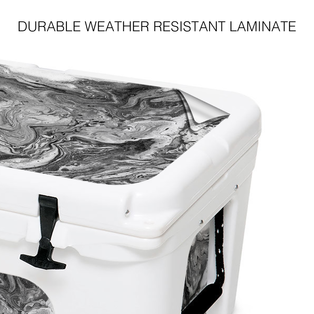 Black and White Marble Swirl | YETI 45qt Cooler Skin